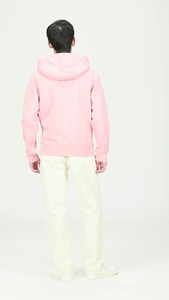 <b>Men</b> <b>Pink</b> Hooded Zip-Up Sweatshirt Regular Fit Casual Fleece Jacket With Pockets Breathable Solid Color Autumn Wear - Product Image 6