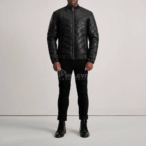 แจ็คเก็ตหนังแท้ผู้ชายแบบปรับแต่งได้ แฟชั่นหนังระดับไฮเอนด์ ขายส่ง B2B - Product Image 3