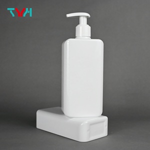 ขวดสเปรย์พลาสติก PETG 300ml ไหล่สี่เหลี่ยมสีขาวเรียบผนังหนาขวดโลชั่นปั๊มเครื่องสำอาง (VR300-PT) - Product Image 2