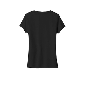 <b>Women</b> V-Neck Short Sleeve Knitted Solid Color Casual T-<b>Shirt</b> Regular Fit Spring/Summer Eco-Friendly 100% Cotton <b>Black</b> Reasonable - Product Image 2