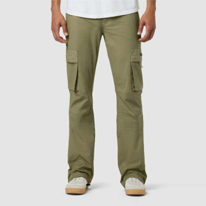 Pantalones de Trabajo Olive Cargo <span class=keywords><strong>Kick</strong></span> <span class=keywords><strong>Flare</strong></span>, Pantalones Utilitarios de Cintura Alta con Pierna Ancha y Bolsillos Funcionales, Ideales para Pantalones Casuales de Hombre - Product Image 1