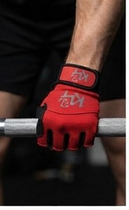 Guantes KLTW INT'L K4 PU de Medio Dedo, Rojos y Negros, Duraderos, Transpirables, para Levantamiento de Pesas, para Todas las Estaciones - Product Image 2