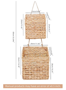 Hanging <b>Wall</b> Water Hyacinth <b>Storage</b> <b>Basket</b> Handmade <b>Storage</b> <b>Basket</b> - Product Image 6