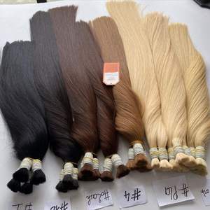 Extension de cheveux humains en vrac, extensions de cheveux humains, lisses, à cuticules alignées - Product Image 4