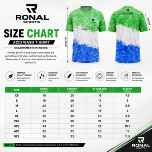 Camiseta Deportiva RONAL SPORTS para Hombre, Lavado Ácido, Manga Corta, Absorbe la Humedad, Estampada, Cuello Redondo, Corte Regular, 100% Poliéster Sublimado - Product Image 6