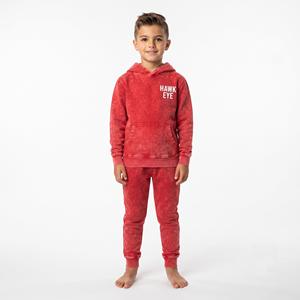 Conjunto de dos piezas de chándal con capucha de algodón lavado ácido para niños, ajuste regular, con logo personalizado, ropa casual de estilo urbano al por mayor - Product Image 6
