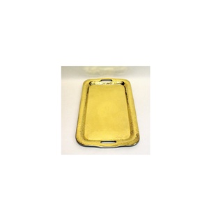 Plateau en métal de style rustique pour table de maison, durable, doré, décoratif, plateau de rangement, finition polie - Product Image 6