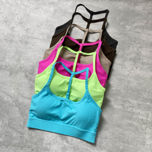 Conjunto de Ropa Deportiva de Dos Piezas para Mujer, con Almohadillas en el Pecho de Color Contrastante, Transpirable, Personalizable, con Cierre, para Yoga - Product Image 3
