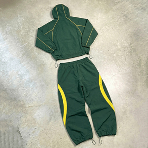 Veste coupe-vent avec logo personnalisé Pantalon de survêtement de haute qualité Veste coupe-vent et pantalon de survêtement Survêtement en nylon avec fermeture éclair - Product Image 2