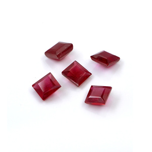 Rubis naturels de Bangkok, carrés calibrés de 10 mm, pierres précieuses de rubis naturelles facettées pour la fabrication de bijoux, prêtes à l'emploi - Product Image 4