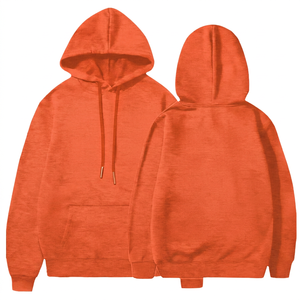 Sudadera con Capucha para Hombre, Color Naranja Liso, Mezcla de Algodón Suave, Manga Larga, Estilo Casual Urbano, Sudadera con Capucha para Invierno - Product Image 1