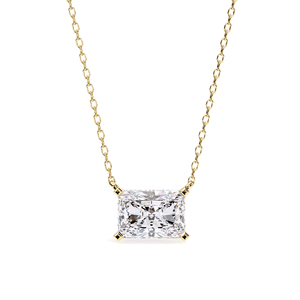 Pendentif unisexe en diamant de laboratoire taille radiant couleur E en or massif disponible en 10K, 14K et 18K pour bijoux fins, mariages et cadeaux - Product Image 1