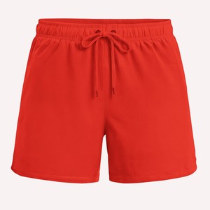 2026 Latest Custom Designed Men's Shorts <b>Red</b> Solid Color Drawstring Shorts Casual Knitted Mid Waist Short Breathable Fabric ODM - Product Image 1