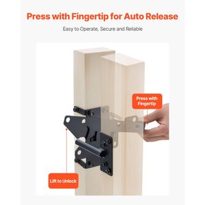 Serratura a Leva Automatica a Gravità per Porte Pesanti, Chiusura Automatica in Metallo con Fori Multipli, Rivestimento Opaco a Polvere - Product Image 4