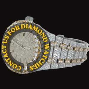 Nouvelle Montre-bracelet Hip-Hop de Luxe 2026 pour Homme, Design Tendance, Cadran Carré Bicolore, Sertie de Moissanite et Diamants VVS, Mouvement Quartz - Product Image 3