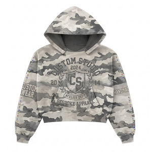 Custom Logo Streetwear Oversized Hoodie Cotton Fleece Pullover Factory Supply for Boutiques - Product Image 2