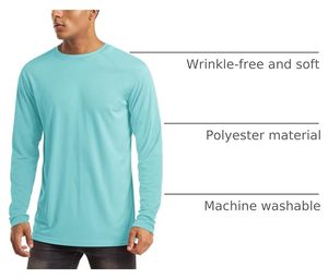 เสื้อแรชการ์ดแขนยาวผู้ชาย สีพื้น โพลีเอสเตอร์ 100% แห้งเร็ว ไม่ยับ นุ่ม ซักเครื่องได้ - Product Image 6