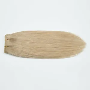 Peluca de Cabello Humano Rubio Natural Liso con Trama Remy, Base de Seda con Cutícula Completa, 100% Densidad, Una Sola Dirección - Product Image 2