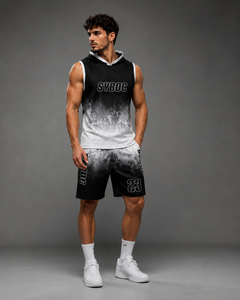 Ensemble de maillot et short de football 7v7 personnalisé avec capuche, uniforme sans manches, nom et numéro sublimés, pour adultes et jeunes - Product Image 4