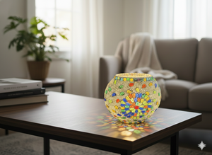 Jarrón de Mesa Bohemio de Vidrio Borosilicato Hecho a Mano con Iluminación, Hojas Coloridas, Colores Personalizados, Decoración para el Hogar y Oficina, Venta al por Mayor GGS - Product Image 3