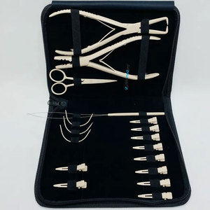 Kit de pinces professionnelles pour extensions de cheveux à micro-perles, logo personnalisé, type micro-anneaux, outils durables en acier inoxydable pour extensions de cheveux - Product Image 1