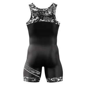 Singlet de MMA para Mujer, Negro, Camuflaje Digital, Ajustado, de una Pieza, Spandex, Poliéster Elástico, Ropa de Artes Marciales para Adultos - Product Image 1