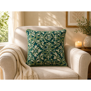 Luxury Embroidered 100% Linen Cushion <b>Cover</b> | Vintage Decorative <b>Throw</b> Pillow <b>Cover</b> for <b>Sofa</b>, Living Room & Home Decor - Product Image 1