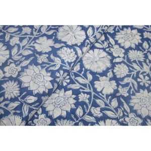 Tela de Algodón Suave con Diseño Floral Azul a Precio Increíble para Ropa de Verano, Tela Africana Hecha a Mano por Metro para Confección de Vestidos - Product Image 2