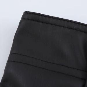 Pantalon large en cuir taille haute pour femme, plissé devant, longueur intégrale, couleur unie, style minimaliste, pour l'automne - Product Image 5