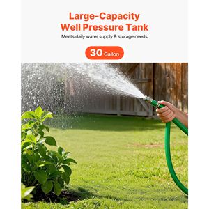 Réservoir à pression vertical pré-chargeé de 30 gallons en acier au carbone robuste pour pompes de puits - Product Image 2