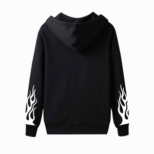 Sweat à capuche zippé pour homme, motif uni, respirant, coupe oversize, col rond, logo personnalisable sur le devant, style sportif, tissu en pur coton - Product Image 2