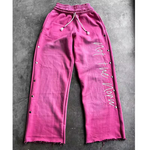 Custom High Quality Casual Mid Streetwear Polyester <b>Flare</b> Sweat Pants <b>Men</b> Sports Running Regular Print Track Reflective - Product Image 3