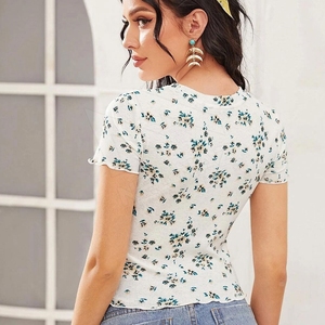 T-shirt court pour femme, prix usine, vente en gros, tissu premium, confortable, vêtements de sport, tenue de fitness, design élégant - Product Image 5