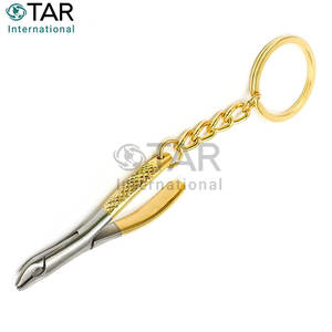 Porte-clés Pince à Dents Dorée – Mini Outil d'Extraction Dentaire – Cadeau pour Dentiste – Instrument Dentaire Portable – Accessoire Anneau de Clés - Product Image 3