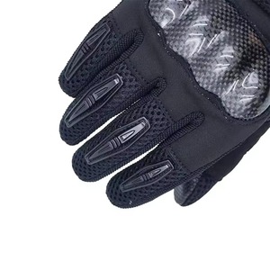 Gants de moto à doigts entiers en polyester noir, antidérapants, respirants, avec fermeture auto-agrippante, unisexes, pour usage extérieur, toutes saisons - Product Image 3