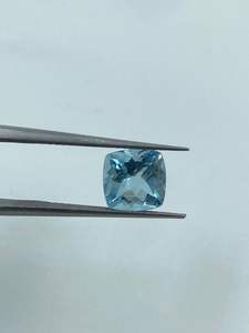 Aigue-marine naturelle bleu ciel carrée, pierre précieuse en vrac pour bague, taille élégante 7,50x7,60mm 1,75 carats, pierre de bijouterie de créateur par Exporter - Product Image 5