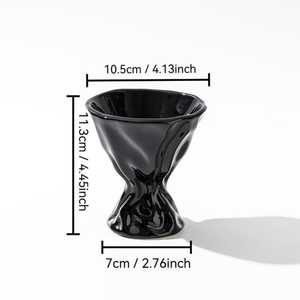 2026 Funnel-shaped Handmade Porcelain Ceramic Coffee Mug Latte Art Design 280ml Capacity Dishwasher Trendy Pattern By UO INDIA - Product Image 4