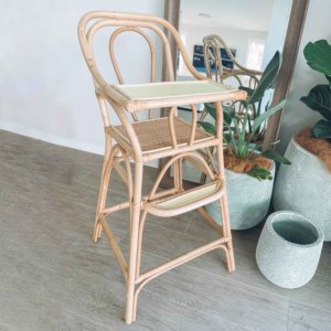Sillas altas de caña natural, sillas altas de ratán hechas a mano, más vendidas, silla de alimentación para bebés y niños pequeños - Product Image 1
