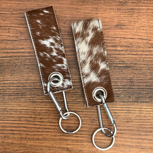 OEM/ODM Vente en gros en usine Lanière promotionnelle en cuir de vachette Porte-clés Dragonne Mousqueton en cuir véritable de haute qualité Porte-clés - Product Image 5