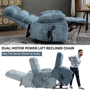 Poltrona Reclinabile Elettrica a Doppio Motore con Posizioni Infinite, Capacità 350 LBS, Massaggio e Riscaldamento - Product Image 5