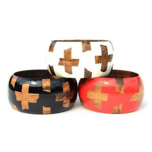 Conjunto de Pulseras de Madera Indias con Diseño Tradicional Pintado a Mano, Material Artístico de Madera, RR ENTERPRISES - Product Image 2