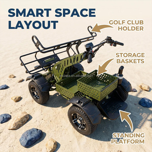Scooter de <span class=keywords><strong>golf</strong></span> électrique 4 roues, pneus larges, batterie lithium 8000W, monoplace, avec porte-sac, pour adulte - Product Image 1