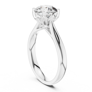 Classic Round Cut Lab Grown Solitaire <b>Ring</b> <b>Set</b> 18KT White Gold Rhodium Plated Certified for Party Wedding Luxury Gifting <b>Women</b> - Product Image 2