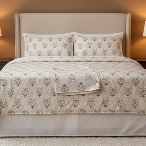 ชุดผ้าปูที่นอนไมโครไฟเบอร์คุณภาพพรีเมียม ลายพีช โมเดิร์น สำหรับเตียงคู่ |   เป็นมิตรกับสิ่งแวดล้อม ซักด้วยเครื่องได้ 200TC น้ำหนักเบา ทนทาน - Product Image 3