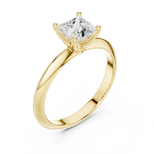 แหวนแต่งงานแฟชั่น Aries Jewel Classic Bezel Set ทองคำแท้ 14K เพชรเจ้าหญิงทรงเหลี่ยม 1 กะรัต เพชรเพาะเลี้ยงในห้องปฏิบัติการ IGI ของขวัญวันครบรอบ - Product Image 3