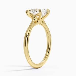Anillo de compromiso de moissanita de 2 quilates con corte de pera, anillo nupcial solitario con diseño de tallo dividido esculpido - Product Image 2