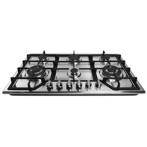 Table de cuisson à gaz encastrable professionnelle à 6 brûleurs en acier inoxydable avec fonction étanche, compatible GPL/GN, pour cuisines domestiques - Product Image 1