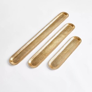 Plateau de service décoratif en métal, motif feuille moderne, finition aluminium poli, idéal pour fruits et décoration – Le favori des tendances - Product Image 6