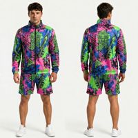 Ensemble court tactique camouflage olive imprimé printemps coupe-vent pour homme, survêtement 2 pièces imperméable et respirant en polyester pour l'extérieur