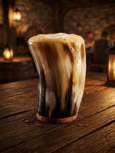 Verre à boire artisanal en corne de buffle classique, base en cuivre, fait main, de luxe, écologique, grand format - Product Image 2